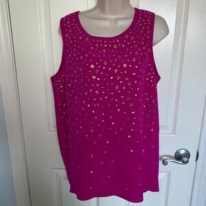 NEW raspberry studded tunic top from INC size Large